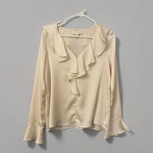 Boho Cream Ruffle Blouse